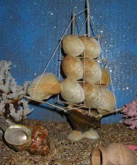 Поделки кораблики из ракушек 9