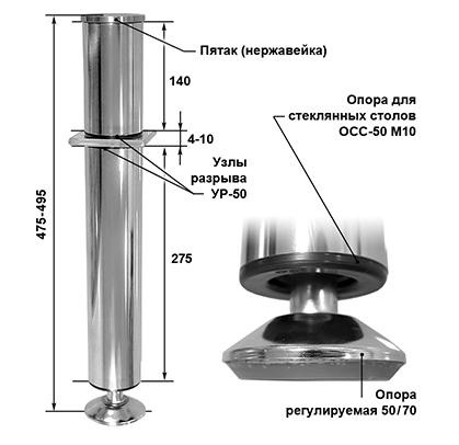 Крепления для стеклянного стола