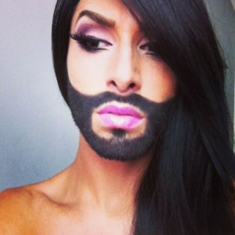 Picture of bearded transvestite
