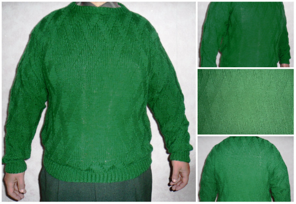 Вязание мужского свитера несложным узором